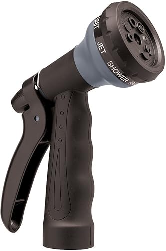 Miniatura 7 de Orbit 27389 Manguera de jardín con espiral, 50 pies, con boquilla de manguera de 8 patrones (verde) Azul,Gris,Verde