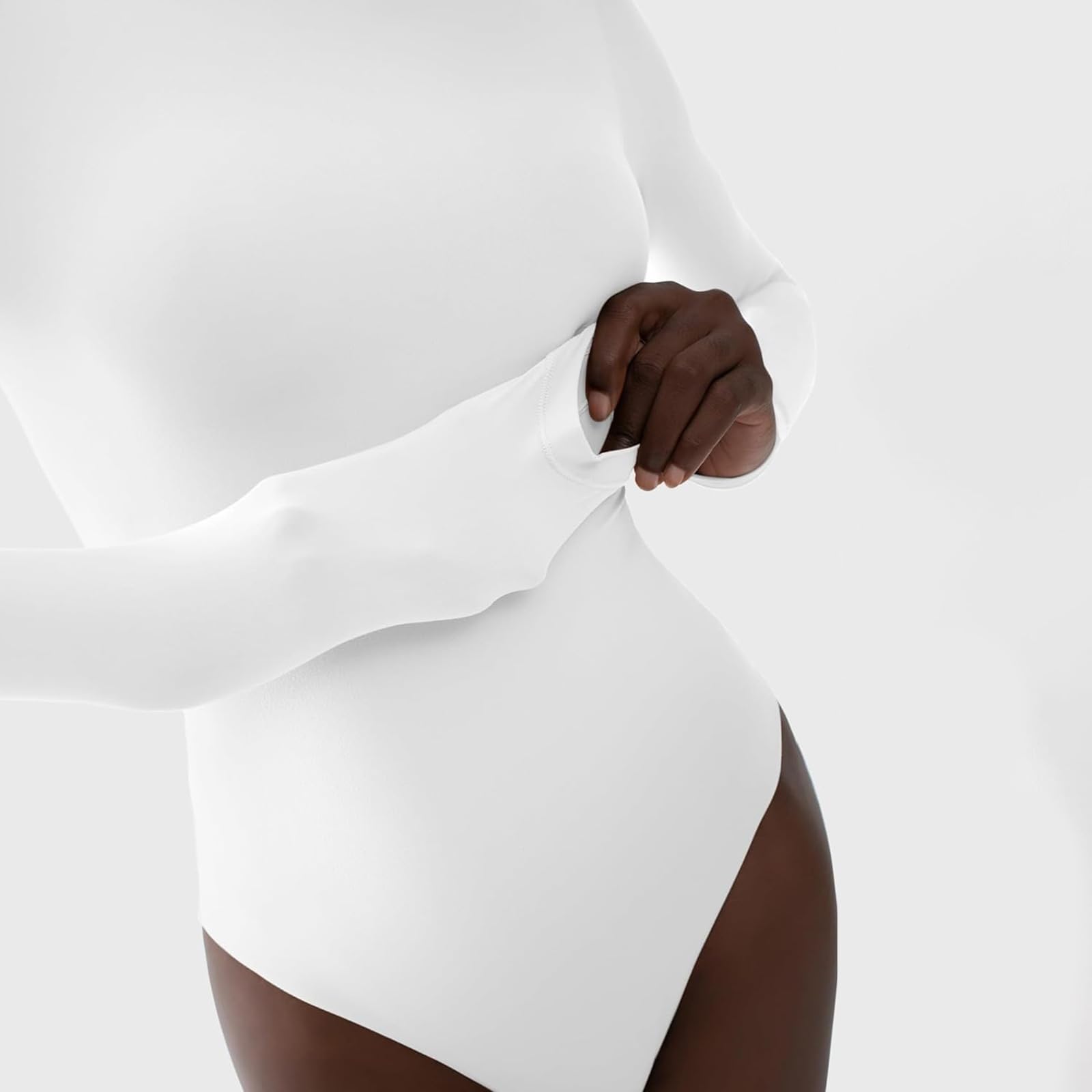 hixswnu Manga Larga Bodysuit Mock Turtle Neck Body Suits de Las Mujeres Que salen Tops Slim Fit Tight Fitting Jumpsuit