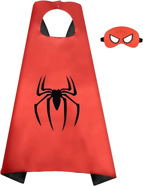 Superhero Mask & Capes Costume for Kids, For Children Age 3 to 10 Years - Boys & Girl Designs - Great Party Favour Toy Spiderman
