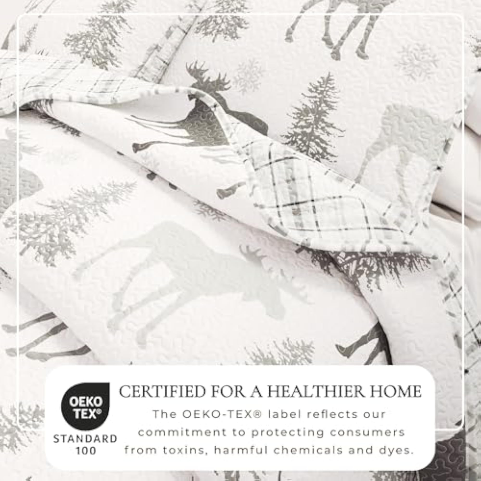 Lodge Bedspread Twin Size Quilt with 1 Sham