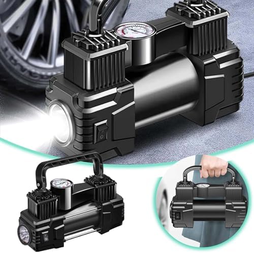 Smart Electric Tire Inflator, Tire Inflator Portable Air Compressor 12V, Car With Mechanical Pressure Gauge Handheld Tire Inflator For Car Tires With LED Light