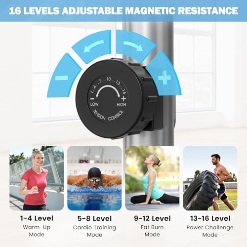 Image of Elliptical Exercise Machine, Dripex Magnetic Elliptical Machine for Home, Hyper-Quiet Elliptical Training Machines w / 13.2lbs Flywheel, 16 Resistance Levels, Pulse, LCD Monitor