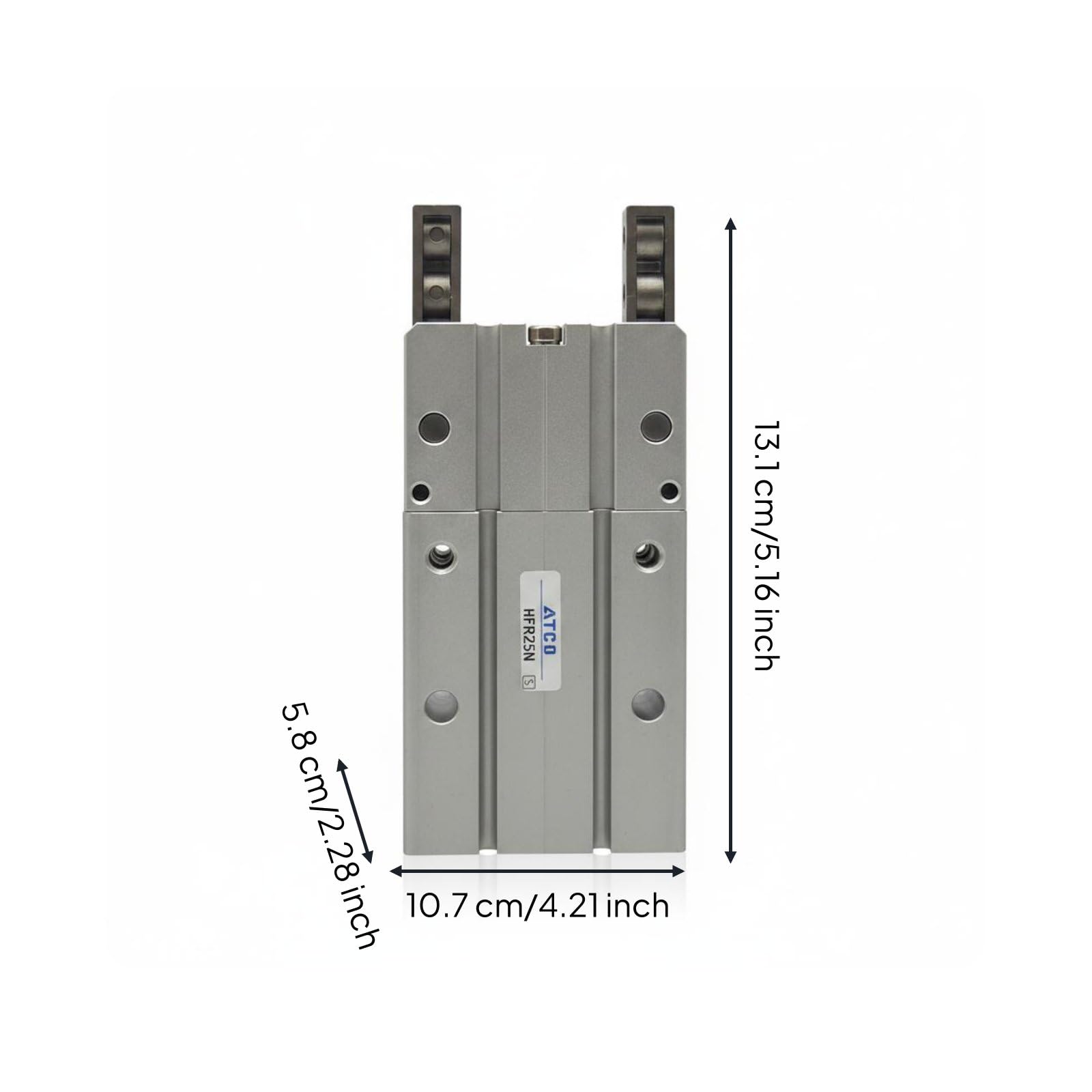 Pinza Neumática MHY2 Pinza Cilindro Garra Actuador con Apertura de Gran Ángulo para Sujeción Suave y Posicionamiento Conmutable con Adecuado para, HFR25N Con Orificio Pasante