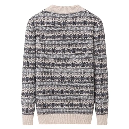 Rivccku Mens Knitted Jumper Crew Neck Sweater 100% Pure Cashmere Knitting Shirt Long Sleeve Ribbed Jumpers Regular2