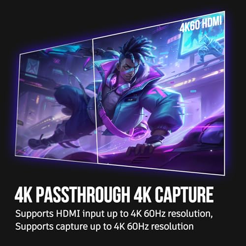 Image of VIXLW 4K Internal Capture Card, PCIe Capture Card, HDMI, 4K60 Passthrough, Ultra-Low Latency for Streaming & Recording, for PS4 /5, Xbox Series X /S, in OBS, YouTube, Single & Dual PC Setups, Black