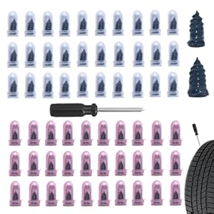 Juego de 61 piezas de uñas de goma para reparación de neumáticos, kits de reparación de neumáticos al vacío, tornillos de goma en espiral, herramienta de autoservicio rápido para automóvil