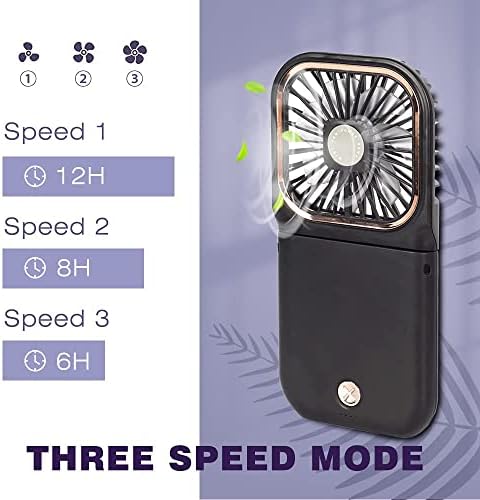 FADACHY Handheld Fan, Portable Fans with 3 Speeds,3000 mAh Wireless USB Rechargeable Power Bank Mini Personal Fan,Foldable Hanging Cooling Neck Fan