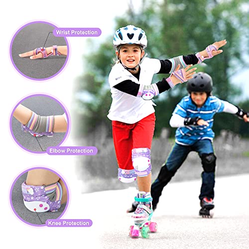 image for SULIFEEL Rainbow Unicorn Knee Pads for Kids Knee Elbow Pads Wrist Guar