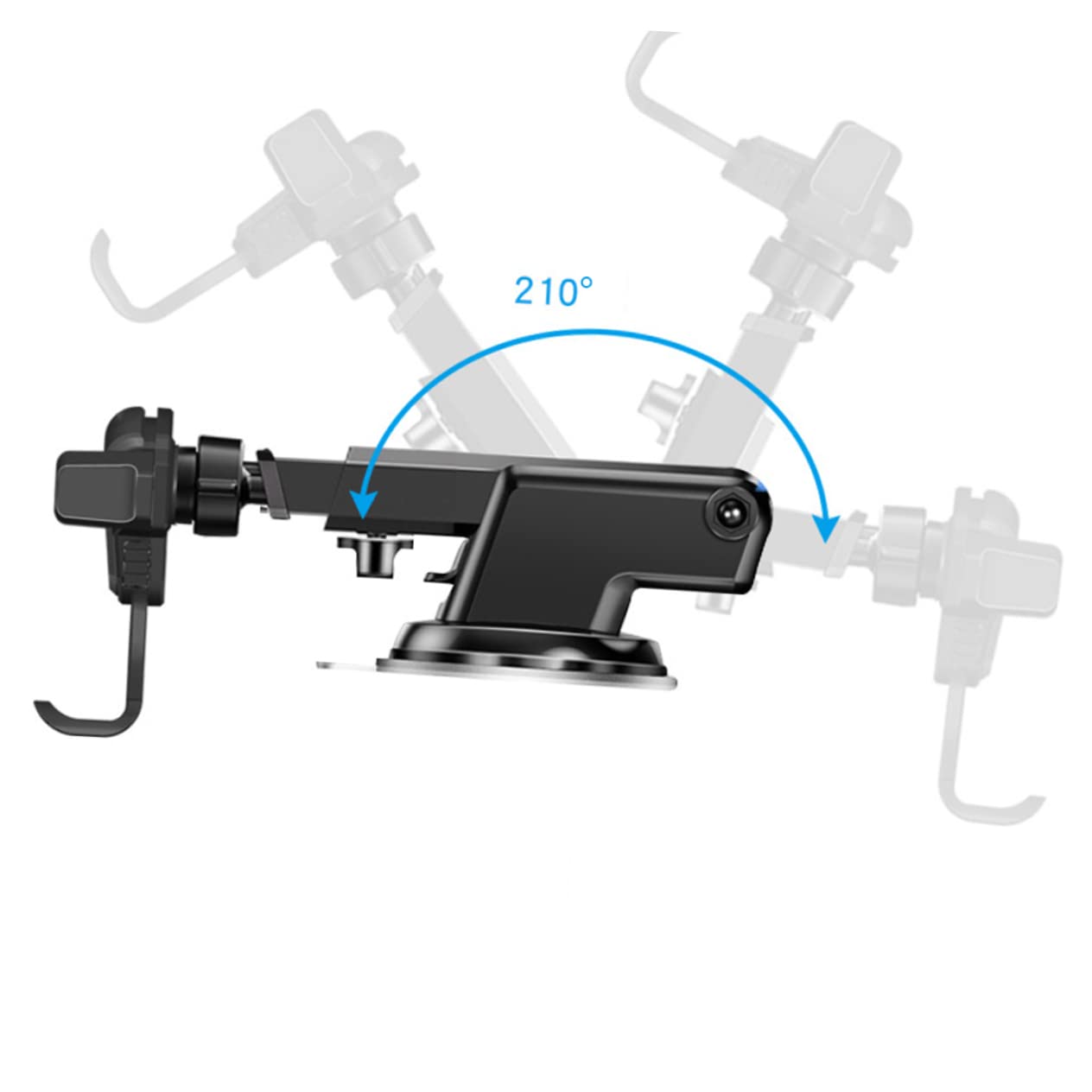 GLEAVI 2piezas Soporte para Teléfono De Coche Soporte Multifuncional Ventosa Fuerte y Rotación De Grados Compatible Móviles Diseño Compacto y Duradero Color Negro