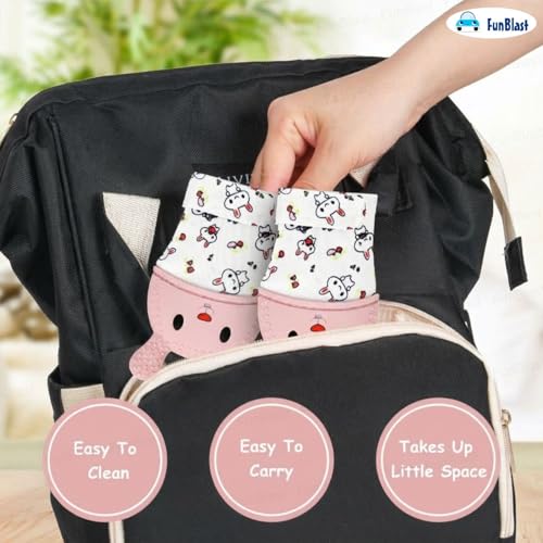 Image of FunBlast Baby Teething Mitten - Soft Silicone Teether Glove for Infants, BPA-Free, Safe & Comfortable Teething Toy for 3+ Months Babies, Toddlers, Infants (LightPink)