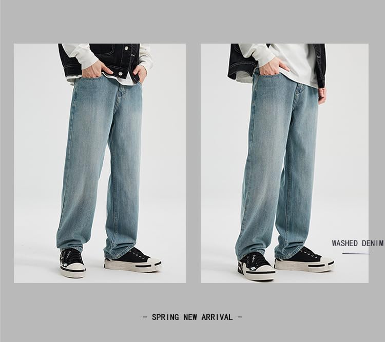 Jeans Pants Trousers Denim Spring Summer Soft Breathable Simple Versatile Blue Elastic Men's Lyocell Luxury Casual Men 7