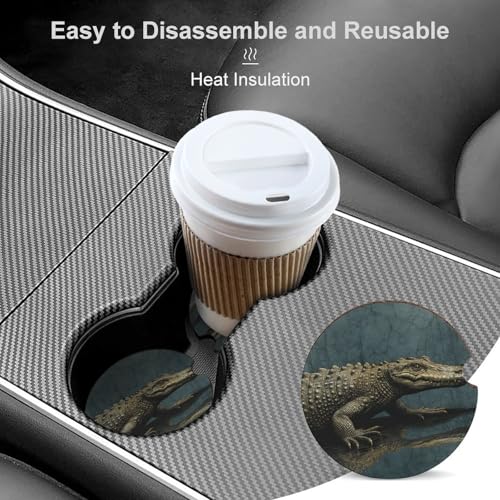 Coaster para Portavasos de Auto con Motivos Animales 2.6" Paquete x2 miniatura 4