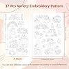 Peacoblue Water Soluble Embroidery Patterns for Beginners 4 Sheets with 37pcs Pumpkins and Maple Leaves Patterns, Wash Away Embroidery Pattern Stabilizer for Hand Sewing Lover Women Adults #1