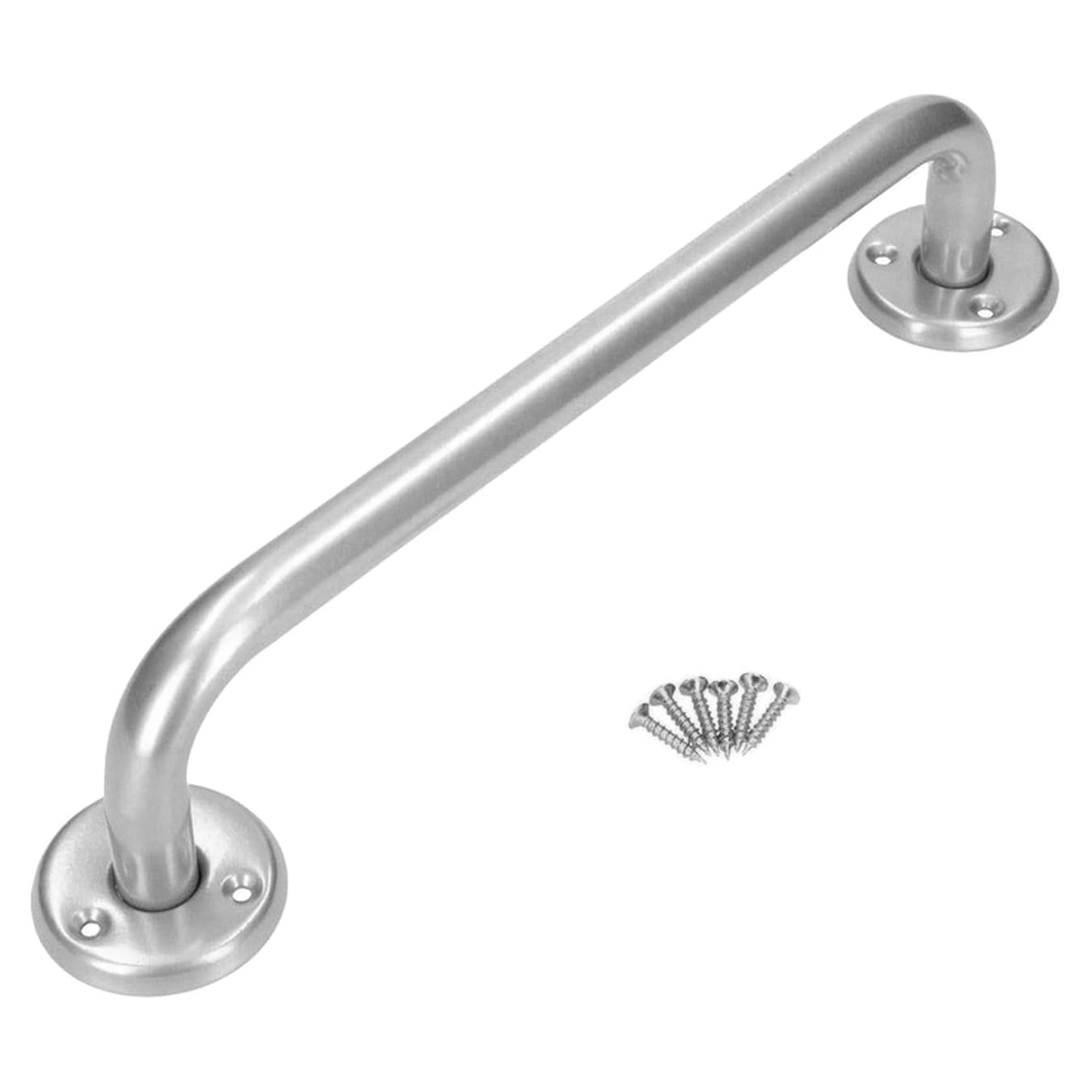 Bathroom Grab Bar for Elderly, Disabled, Seniors - 300 mm Silver Safety Handrail with Fixings - Powder Coated Steel Anti-Slip Mobility Support Handle for Shower, Bath, Toilet, Stairs, Home, Care