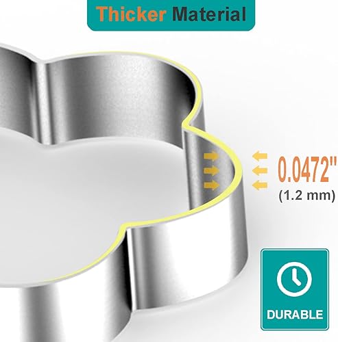 Miniatura 7 de Anillo de huevo, paquete de 5 anillos redondos profesionales de acero inoxidable para cocinar huevos, moldes antiadherentes para cocinar huevos,