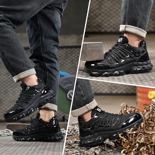 Image of Steel Toe Work Shoes for Men Lightweight Safety Shoes with Puncture Resistant Sole Comfortable Construction Industrial Work Shoe for Warehouse