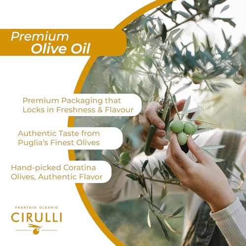 Cirulli 100% Italian Extra Virgin Olive Oil - 3L Tin - Gourmet Gift For Foodies - A Taste Of Puglia For The Holidays - Cold Pressed Premium Evoo - Ancient Roots - Festive Fruity Flavours - 2