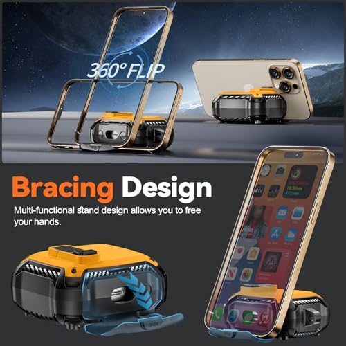 Image of Compatible with Samsung Galaxy Buds3 FE (2025) / Buds3 Pro (2024) / Buds 3 Case (2024) with Phone Stand, Compatible with MagSafe, with Secure Lock Clip Design & Cleaning kit
