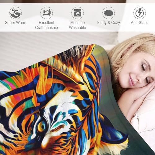 Couverture polaire tigre super douce légère et moelleuse