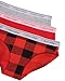 Calvin Klein Kids Girls' Modern Cotton Bikini Underwear 3-Pack, Red Buffalo Plaid/High Risk Red/Heather Gray, Medium