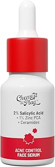 Chemist At Play 2% Salicylic Acid Face Serum | Treats Active Acne | Controls Excess Oil | Removes Blackheads, Pimple & Dark Spots | Fades Acne Marks | Improves Skin Texture | 10ml