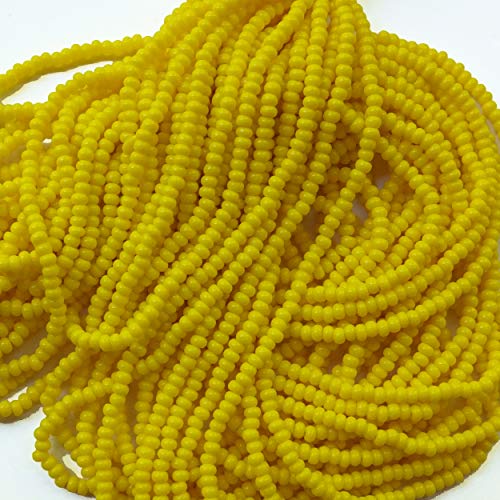 Seed Beads 10/0 Czech Opaque Yellow (one Hank Pack) Glass Preciosa