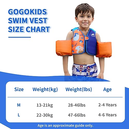 Image of Gogokids Puddle Float Jumper 33-66 Pounds, Toddler Swim Vest Kids 2-6 Years