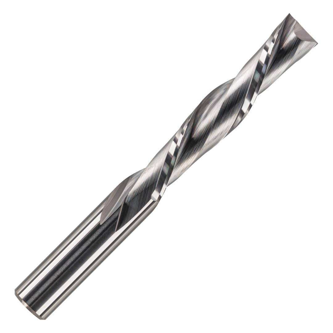 Rennie Tools - 10mm Cutting Diameter x 52mm Flute x 10mm Shank Solid Carbide Down Cut 2 Flute Spiral Router Bit / Cutter For Soft & Hard Woods, MDF, Laminated Plywood, Particle Board Etc. — image 1