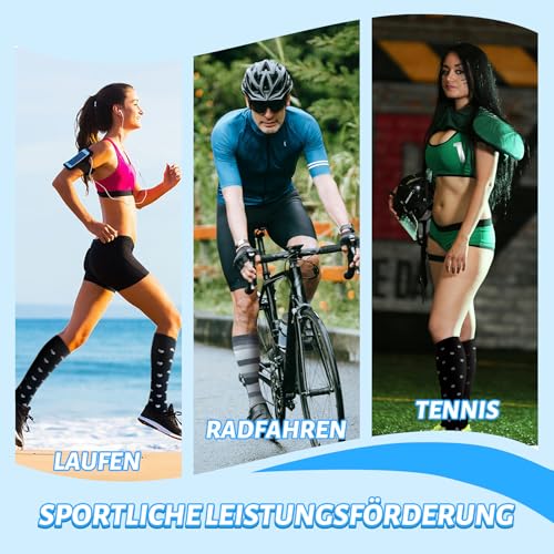 HIPOWER 5 Pares de Calcetines de Compresión Coloridos para Hombre y Mujer - para Vuelo, Ciclismo, Enfermera - imagen 6