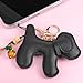 FdcLixuvol Leather Dog Keychain, Cute PU Leather Dog Bag Charm Black Dogs Keychain Keyring Purse Charms Dogs Lover Charms for Purse Handbags Bag Accessories, Black