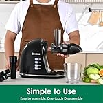 Slow Masticating Juicer,Brecious Cold Press Juicers with 2 Speed Modes & Quiet Motor,Juicers Machines Vegetable and Fruit with Reverse Function,Celery Juicer,BPA-Free,Easy to Clean (Black) - Image 4