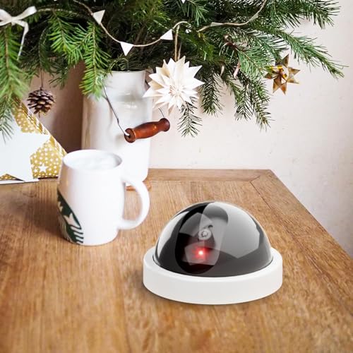 Fake Security Camera, Bullet Shape Dummy Fake Surveillance Camera with Flashing Red LED Light Realistic for Indoor & Outdoor, 1Pack White (1)