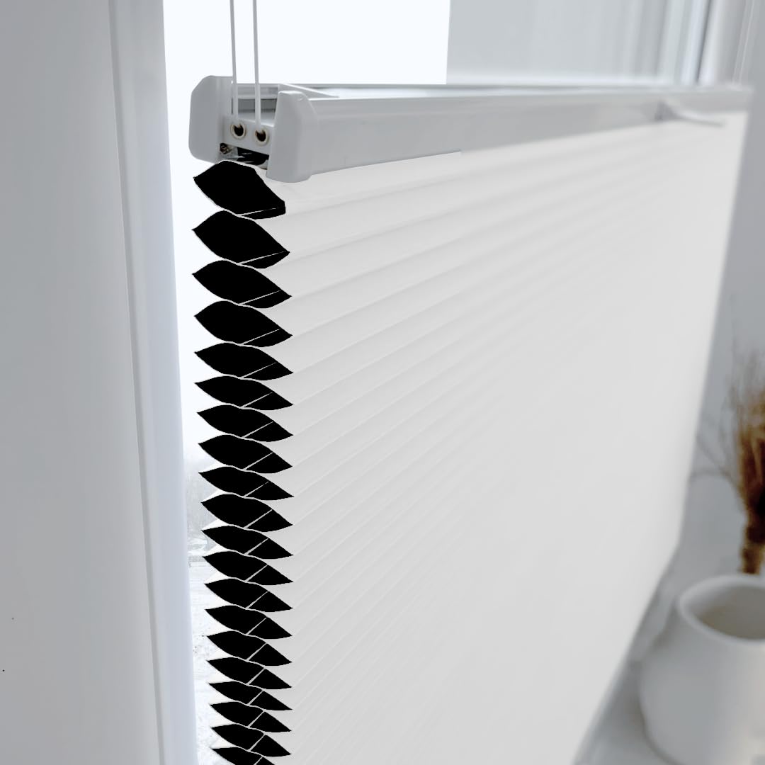 Home-Vision® Premium Doppelplissee Wabenplissee ohne Bohren mit Klemmfix (Weiß-Weiß, B80cm x H120cm) Modern Klemmfix Blickdicht Plissee Sonnenschutz Hitzeschutz Jalousie für Fenster Thermo