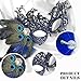 Zinniday Blue Masquerade Masks for Women - 1920s Vintage Peacock Feather Mask with Royal Blue Rhinestone Venetian Eyemask for Woman Couples Carnival Costumes Dress Party Wedding Renaissance