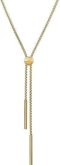 Liebeskind Berlin Damen Halskette - Edelstahl Y-Kette 42cm Rhodium