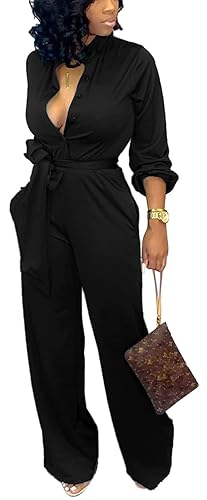 SxClub Jumpsuits for Women Formal Sexy Elegant Long Straight Pants