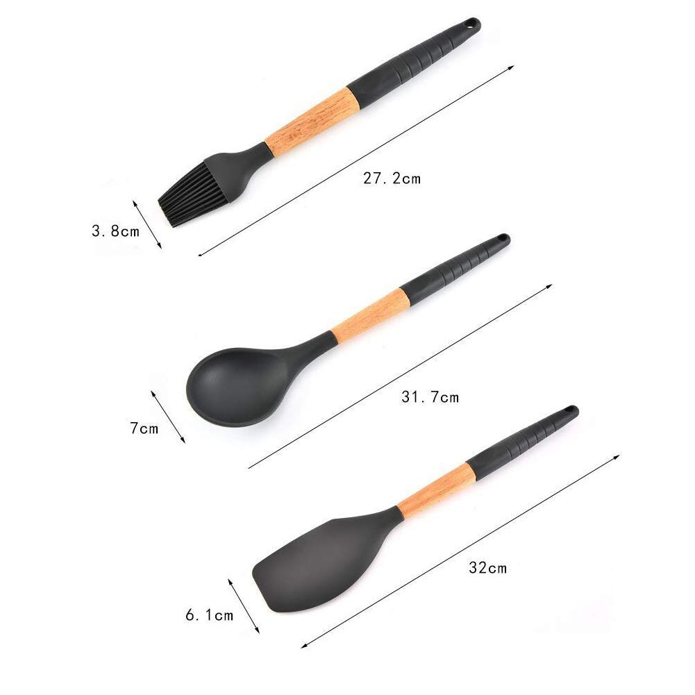 CANDeal Küchenutensilien aus Silikon 9 Sätze Küchenhelfer-Sets Hitzebeständige Kochutensilien Silikon ungiftig Antihaft-Küchengeschirr-Serie Hausmannskost Kochgeräte Backutensilien Suppenlöffel