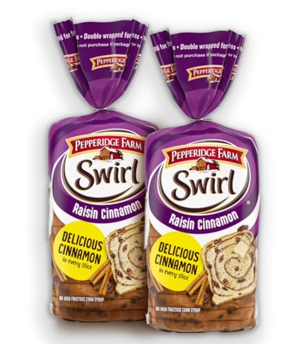 Pepperidge Farm Swirl Brown Raisin Cinnamon Bread 16 oz (Pack of 2)