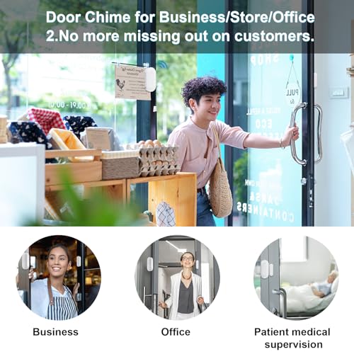 image for Door Chime,SanJie Wireless Door Sensor Chime When Door Opens,Door Entr