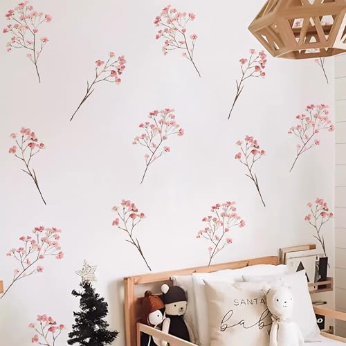 Vinilos decorativos florales rosas, set de 6 piezas miniatura 6