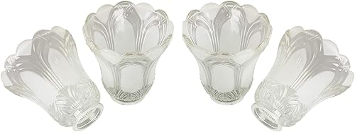 Paquete de 4 pantallas de vidrio transparente esmerilado con forma de campana, globo o cubierta de repuesto con adaptador de 2-18 pulgadas para