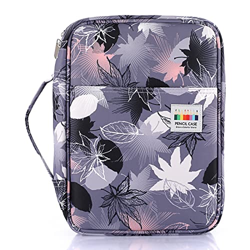 SUMTREE 220 Trousse de Crayon Sac à Crayons/Stylos/Feutres pour lécole et Bureau avec Grande Capacité (Feuille dérable) Cover