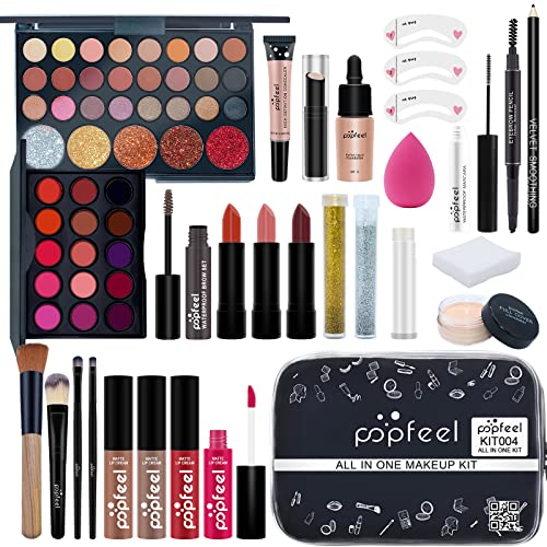 PHOEBE Makeup Set for Women Multi-Purpose Full Kit All-in-one Makeup Kit Include Eyeshadow Palette, Lip Gloss Set, Makeup Brush Set, Lipstick, Blush, Concealer, Mascara, Eyebrow Pencil â¦