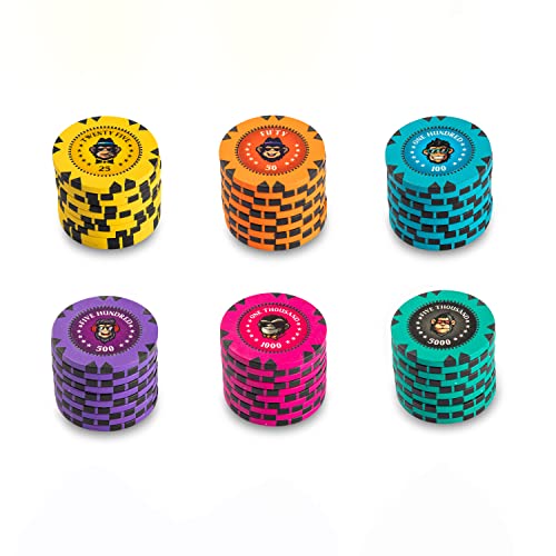Image of casinokart Poker Chipset with 2 Decks of Playing Cards, Dealer Button |Poker Chipset for Casino (NFT Monkey, 300 Chips)