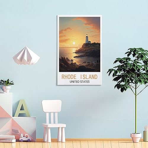 Poster voyage Rhode Island 60x90 cm pour déco chambre cocooning - 4