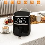 Compact 5QT Air Fryer - 1500W Quick Cook Technology, 8-In-1 Functions with 400℉ Extra Crisp Mode, Easy-View Window, Nonstick Basket - Fits In Small Kitchens