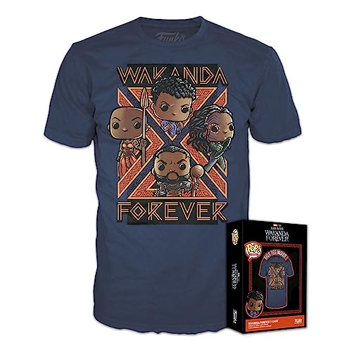 Funko Boxed Tees: Black Pander, Wakanda Forever, Group, (L), Black Panther, Wakanda Forever, T-Shirt, Clothes, Gift Idea
