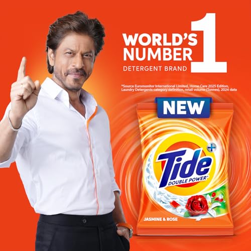 Image of Tide Plus Detergent Washing Powder - 10kg Mega Saver Pack | Jasmine & Rose Fragrance | Removes deep-seated Oil, Gravy, Tea Stains | World's No. 1 Detergent Brand