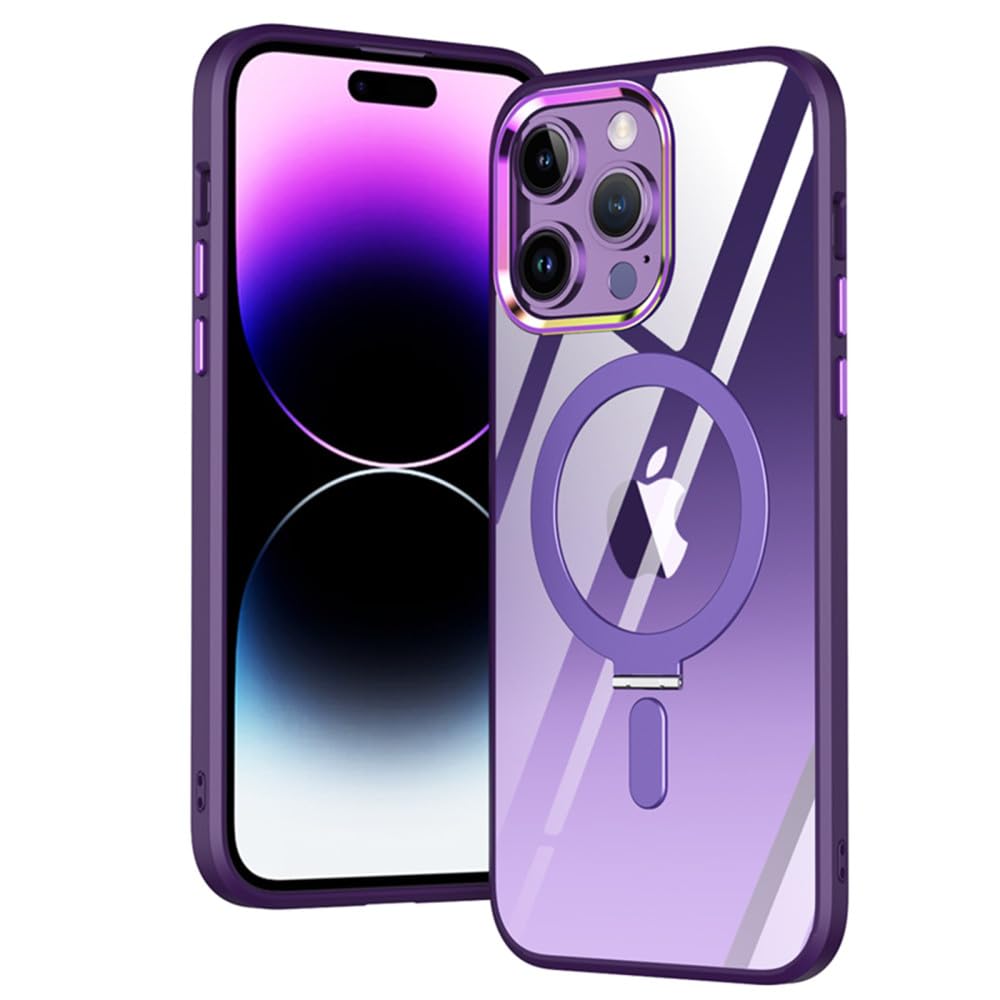 Support de support pliant invisible pour coque de téléphone transparente avec charge magnétique