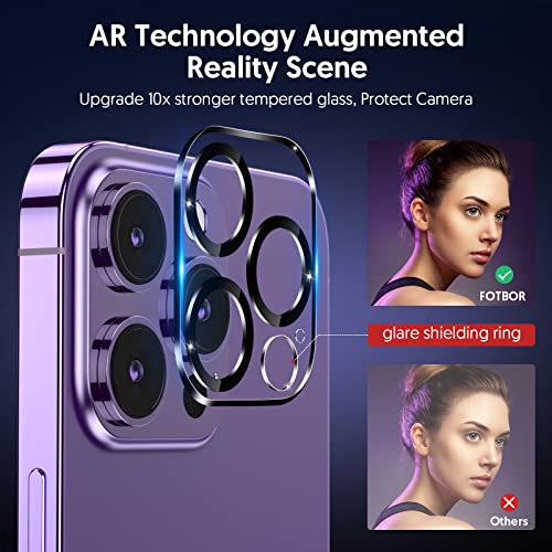 Image of Fotbor for [3+3 Pack] iPhone 14 Pro Max Screen Protector with Camera Lens Protector, 9H Shatterproof Tempered Glass Film with Easy Installation Frame, HD Clear Sensitive Full Coverage 6.7 Inch
